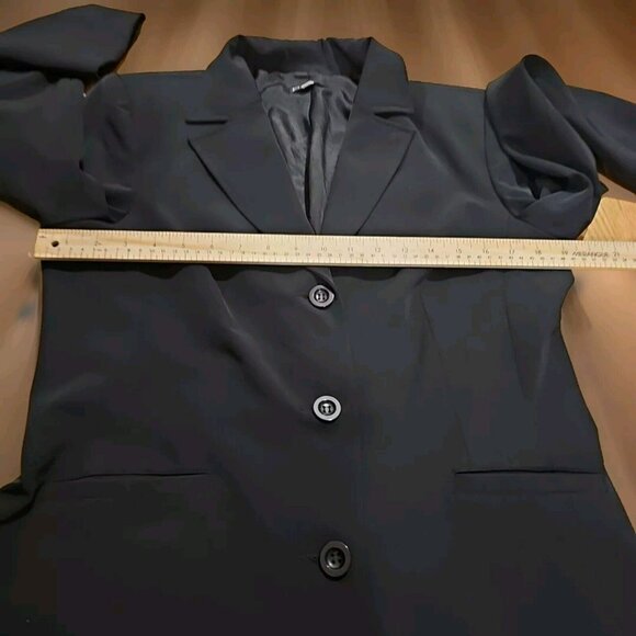 Bebe Women's Long Sport Coat Jacket Blazer Black  Sz 12 Career Office Siren Work - Picture 8 of 9